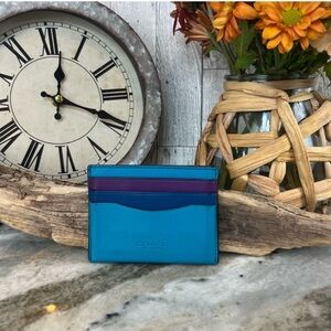 Coach Teal and Purple Card Holder
